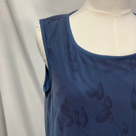 Vintage Tyler Boe Maxi Sheath Dress‎ Womens M Blue Floral Mesh Spring Summer - Picture 6 of 14